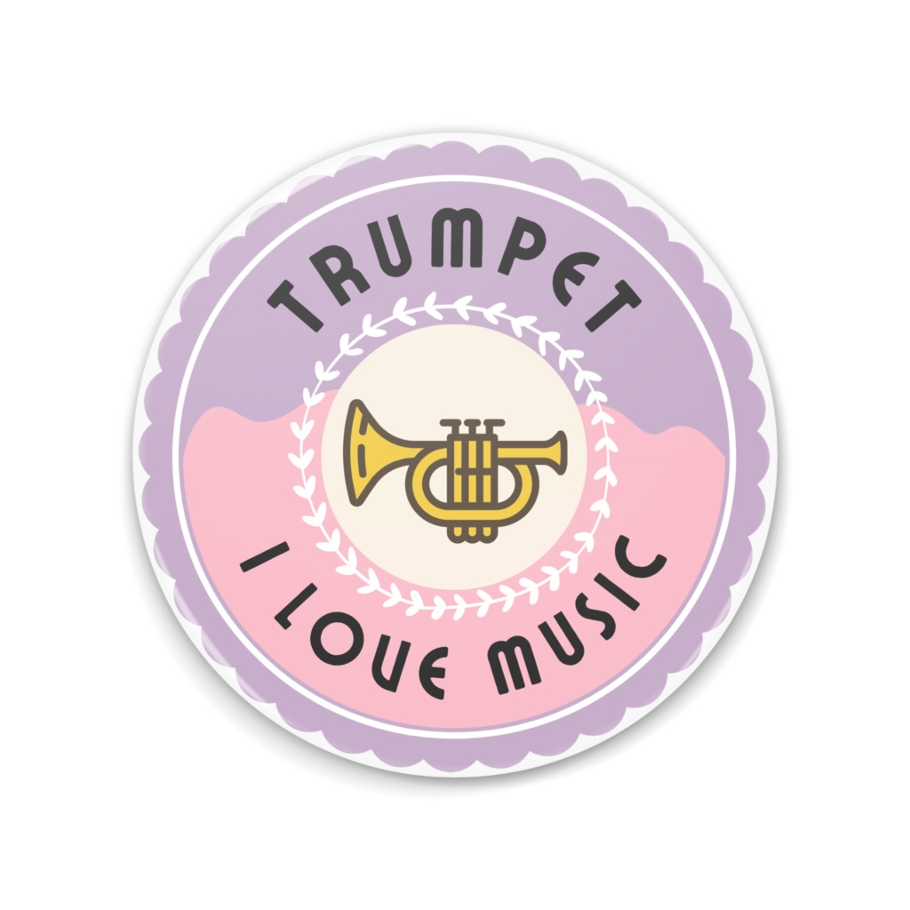缶ミラー【トランペット🎺】I LOVE MUSIC