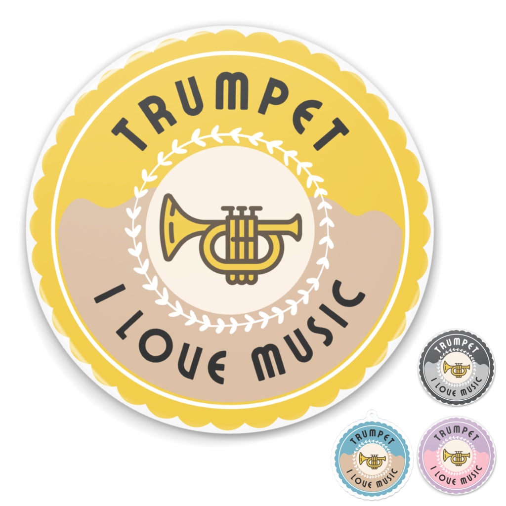 缶ミラー【トランペット🎺】I LOVE MUSIC