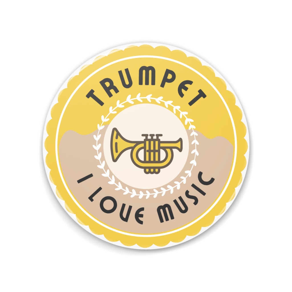 缶ミラー【トランペット🎺】I LOVE MUSIC