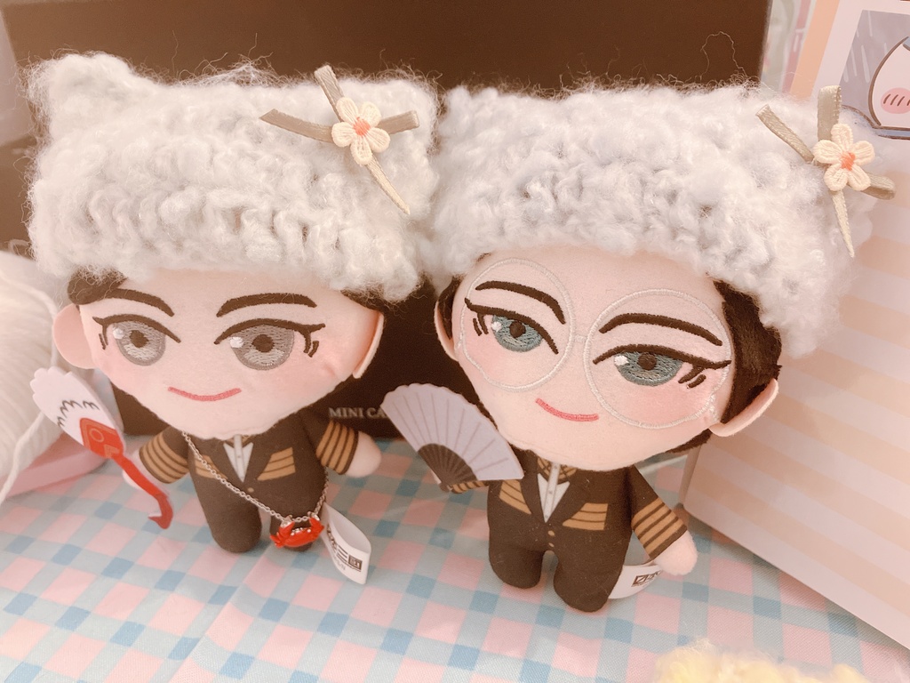 ・*♡パステル ネコ耳ニット帽 (15cmぬい)