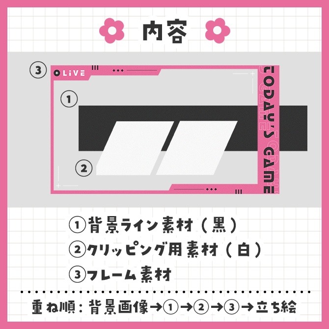 【暖色】配信用サムネイル枠素材(コラボ対応)