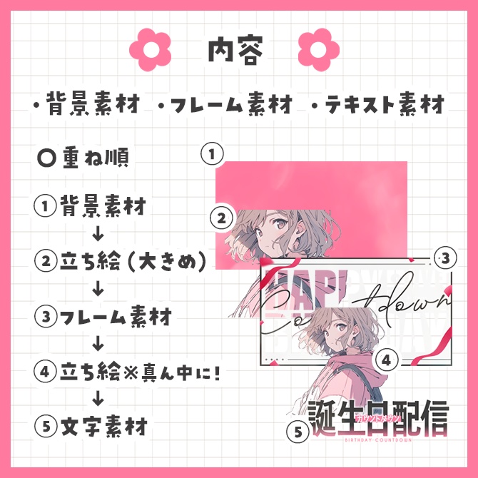 誕生日カウントダウンサムネイル素材