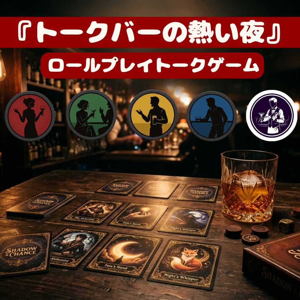 『トークバーの熱い夜 〜ホットブレイク〜』【GMレス可 3〜4人用 / ロールプレイトークゲーム】 