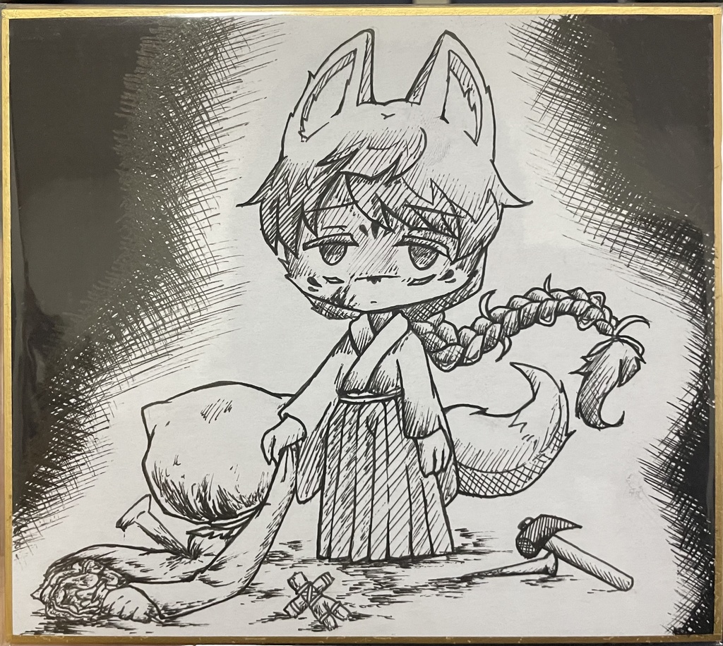 ミニ色紙　イチイ(妖狐ver)