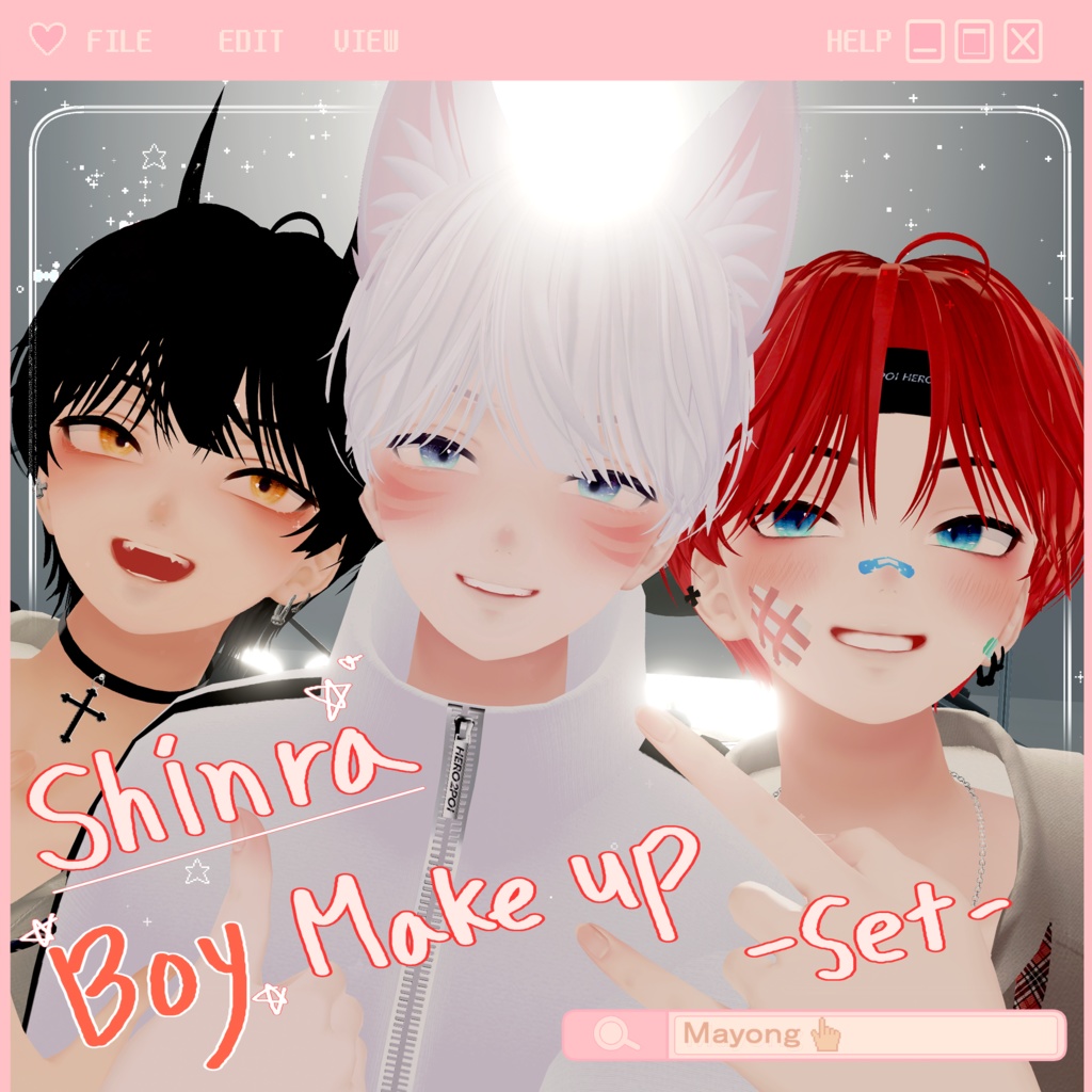 [Shinra(森羅)] School Boys makeup texture (full set)