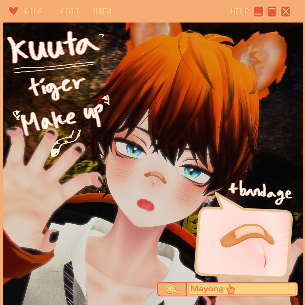 [Kuutaくうた] Tiger makeup texture + bandage