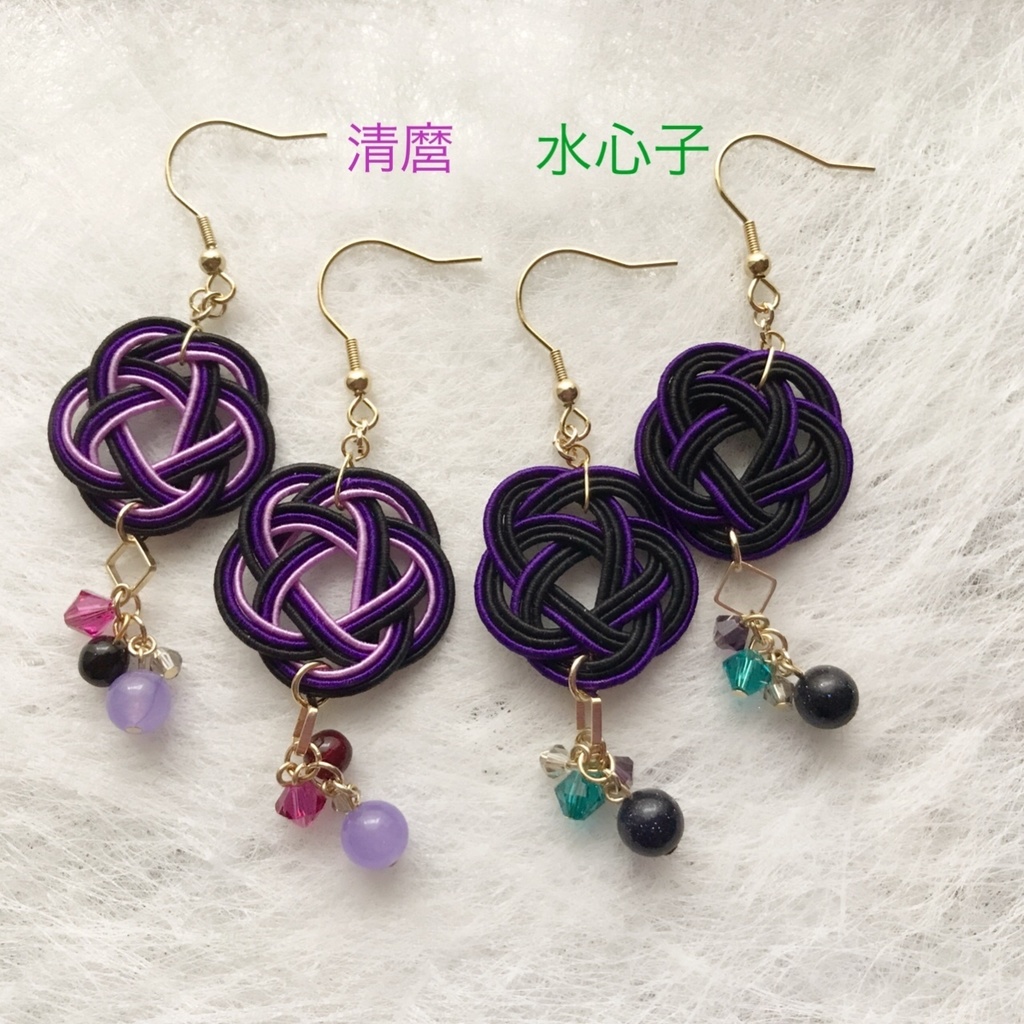 とうらぶモチーフ水引ピアス（水心子）