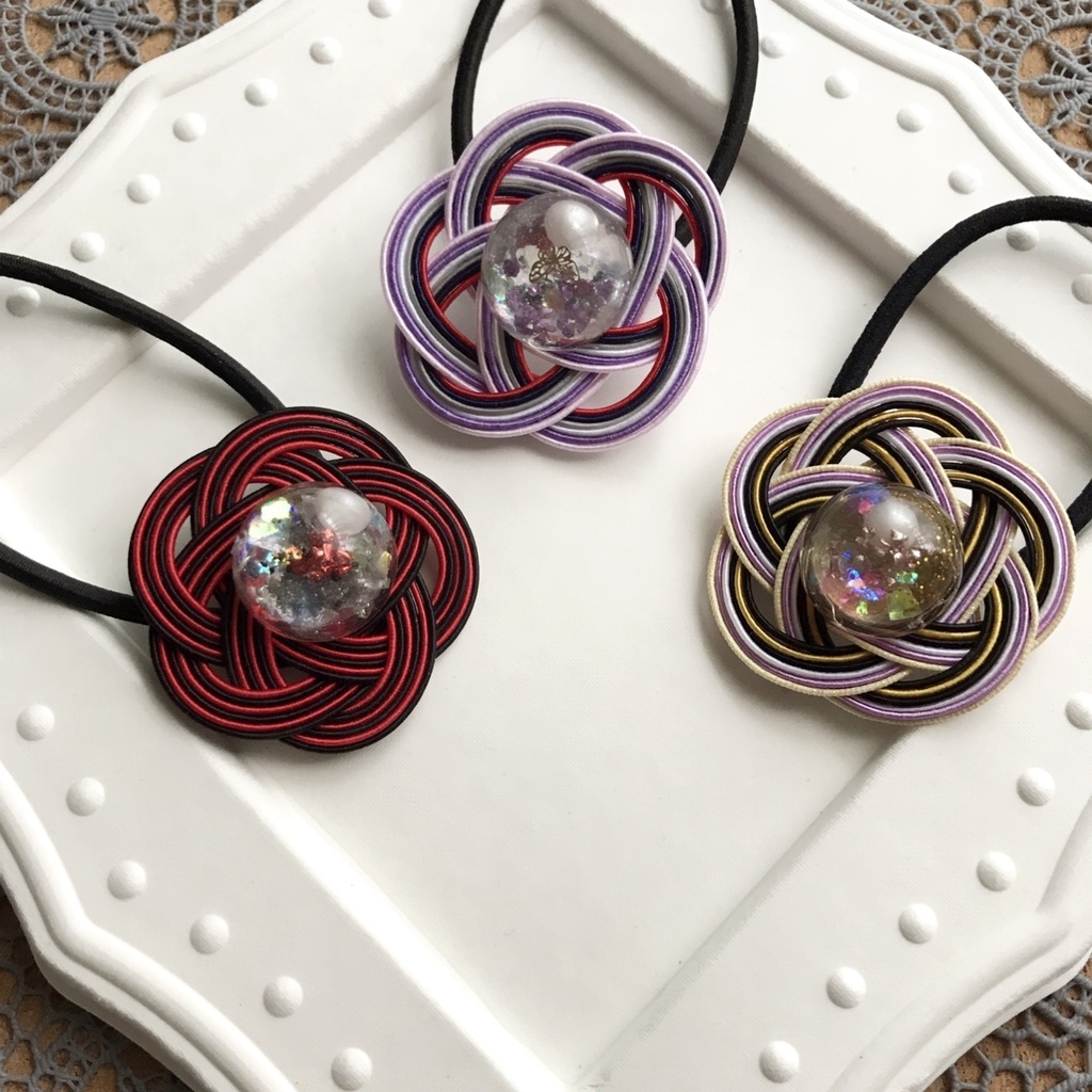 とうらぶモチーフ水引ヘアゴム（歌仙）