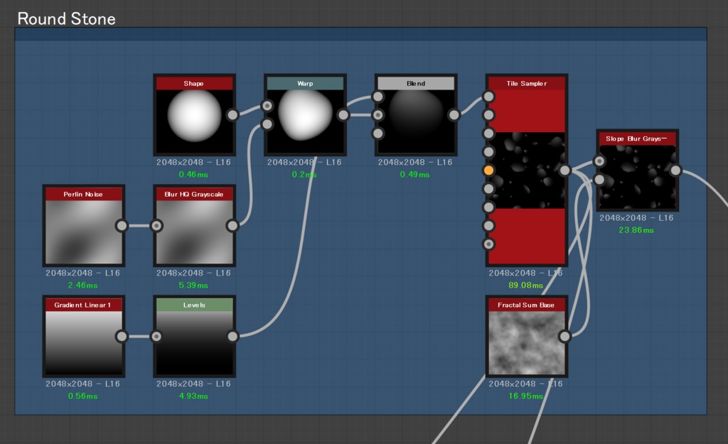 SubstanceDesigner「土に埋まっている石マテリアル」チュートリアル
