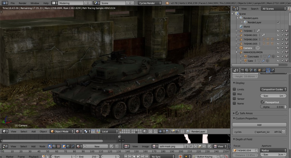 Blender作品「戦車と水門」のシーンデータ