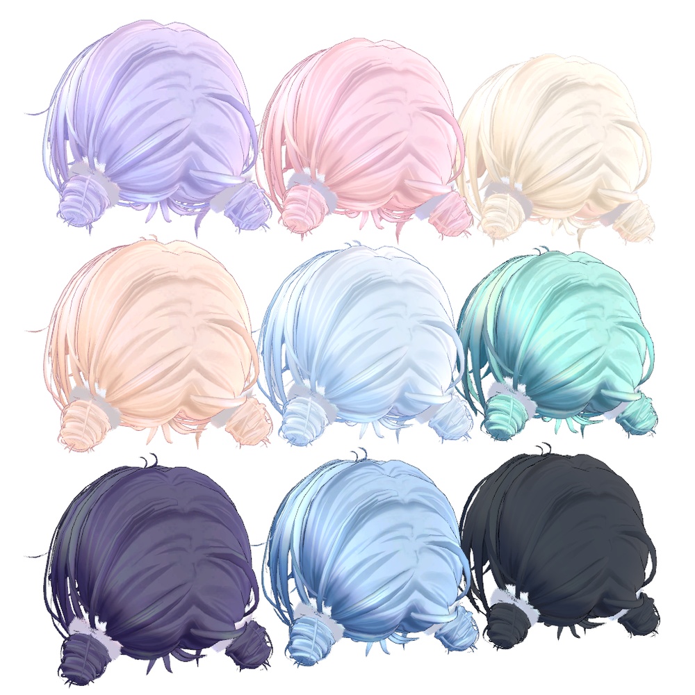 【5アバター対応】ゆるふわだんごヘアー #深海JellyFish