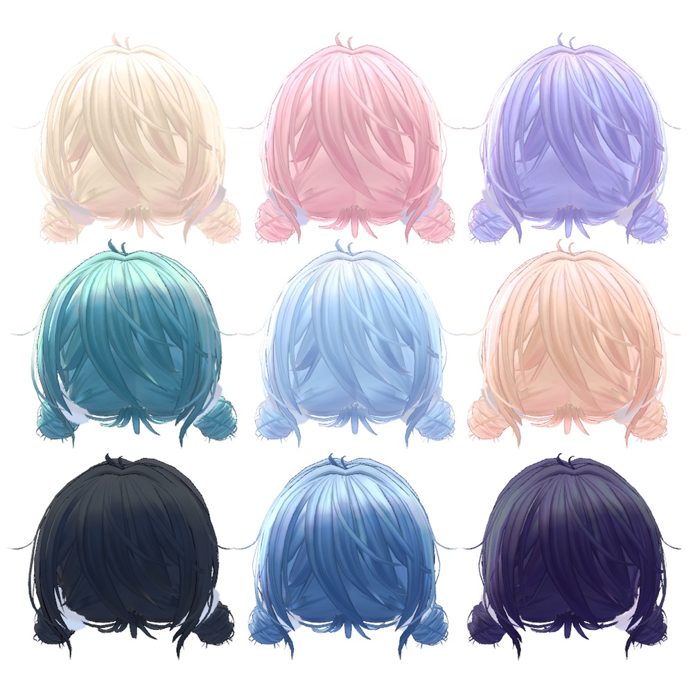 【5アバター対応】ゆるふわだんごヘアー #深海JellyFish