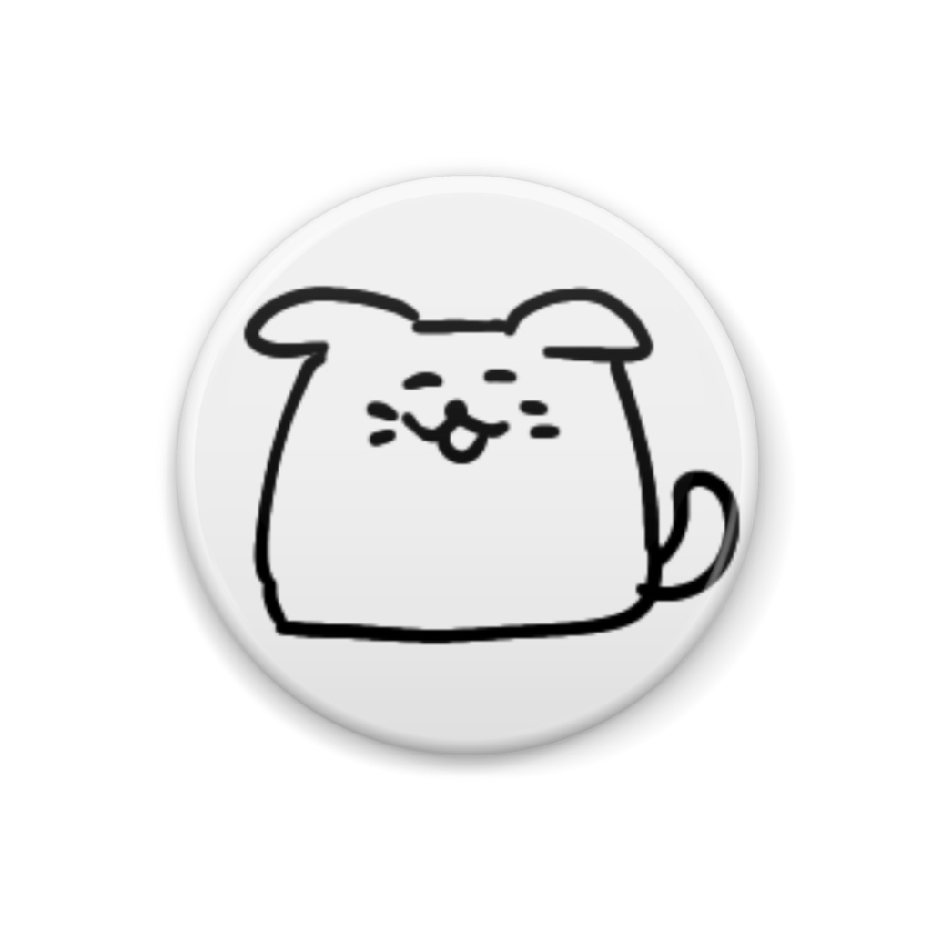 ガビ犬缶バッジ