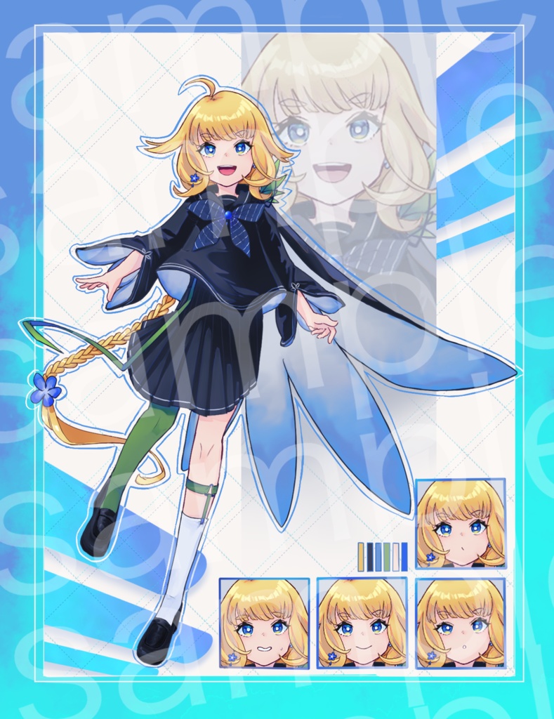 【セーラー服の女の子】表情差分5種