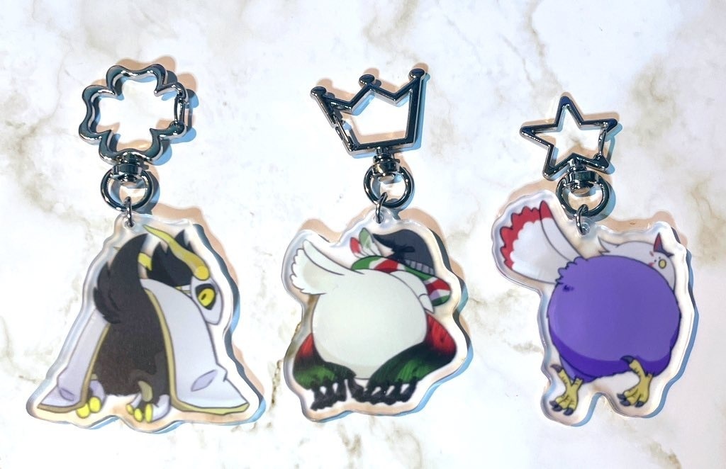 鳥しりモフモフ アクリルキーホルダー