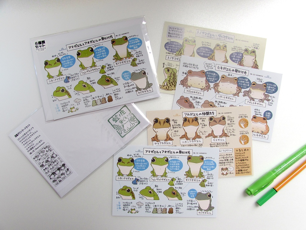 「カエルの見分け方」ポストカードセット