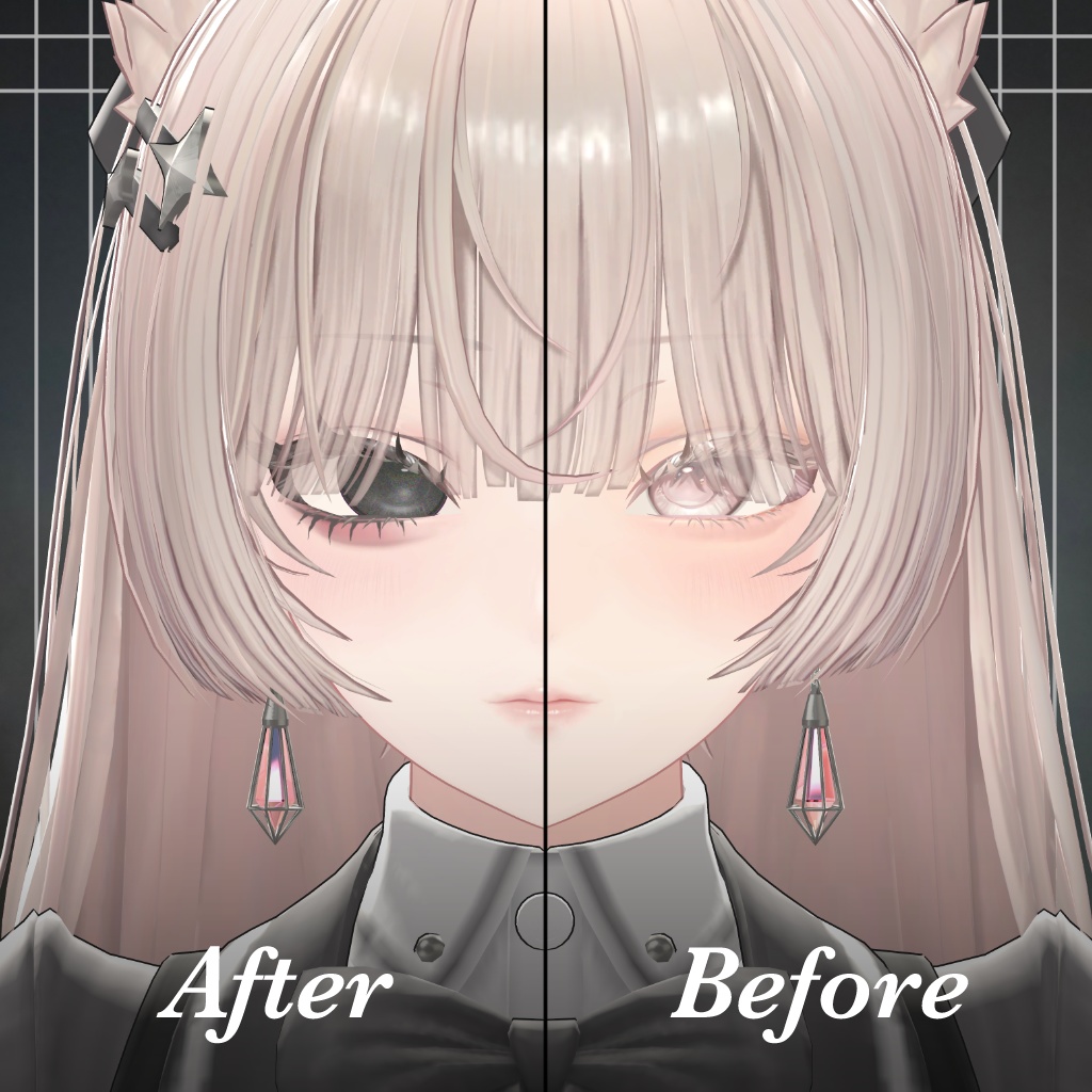 【LUMINA対応】Monochrome Dust Eye & Makeup Texture & おまけBlendshape