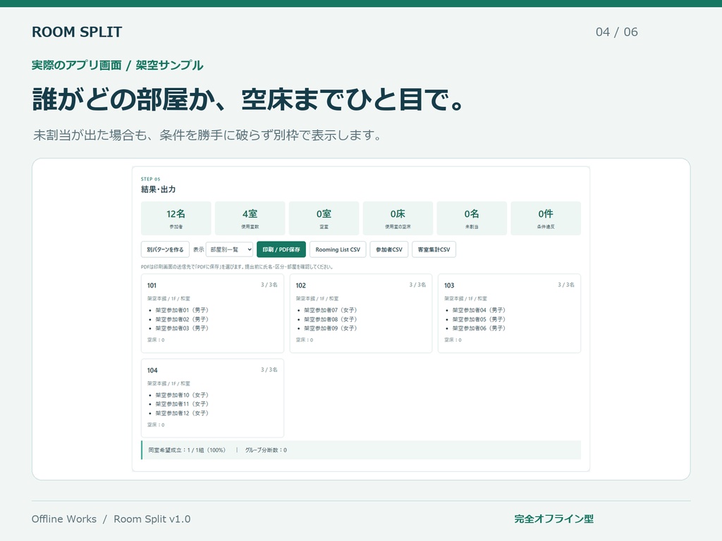 Room Split FREE|団体宿泊・合宿の部屋割りメーカー【無料版】