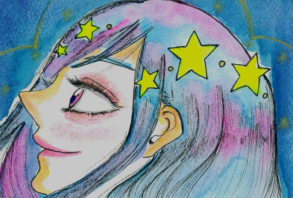 原画「星降る夜の……。」