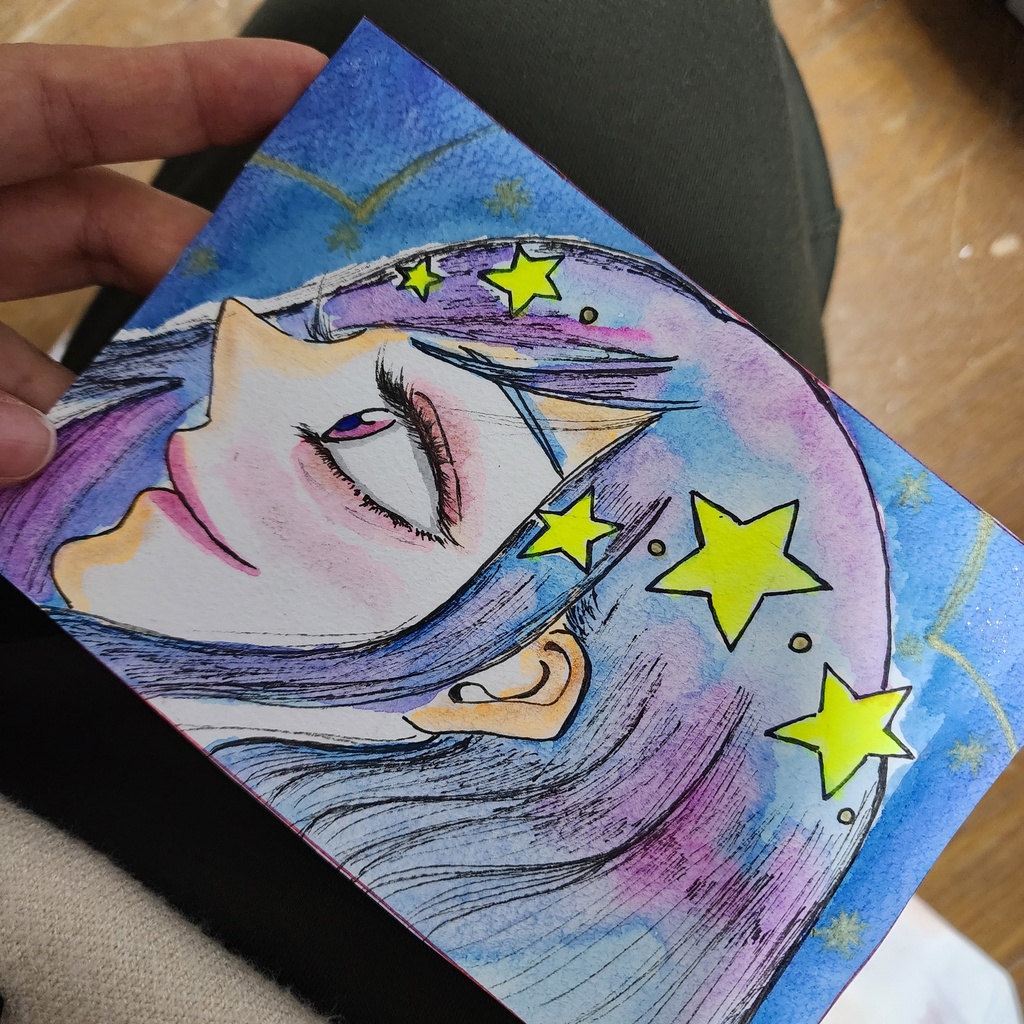 原画「星降る夜の……。」