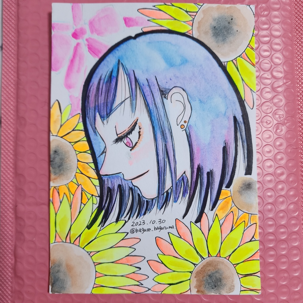 原画「ひまわりと少女」