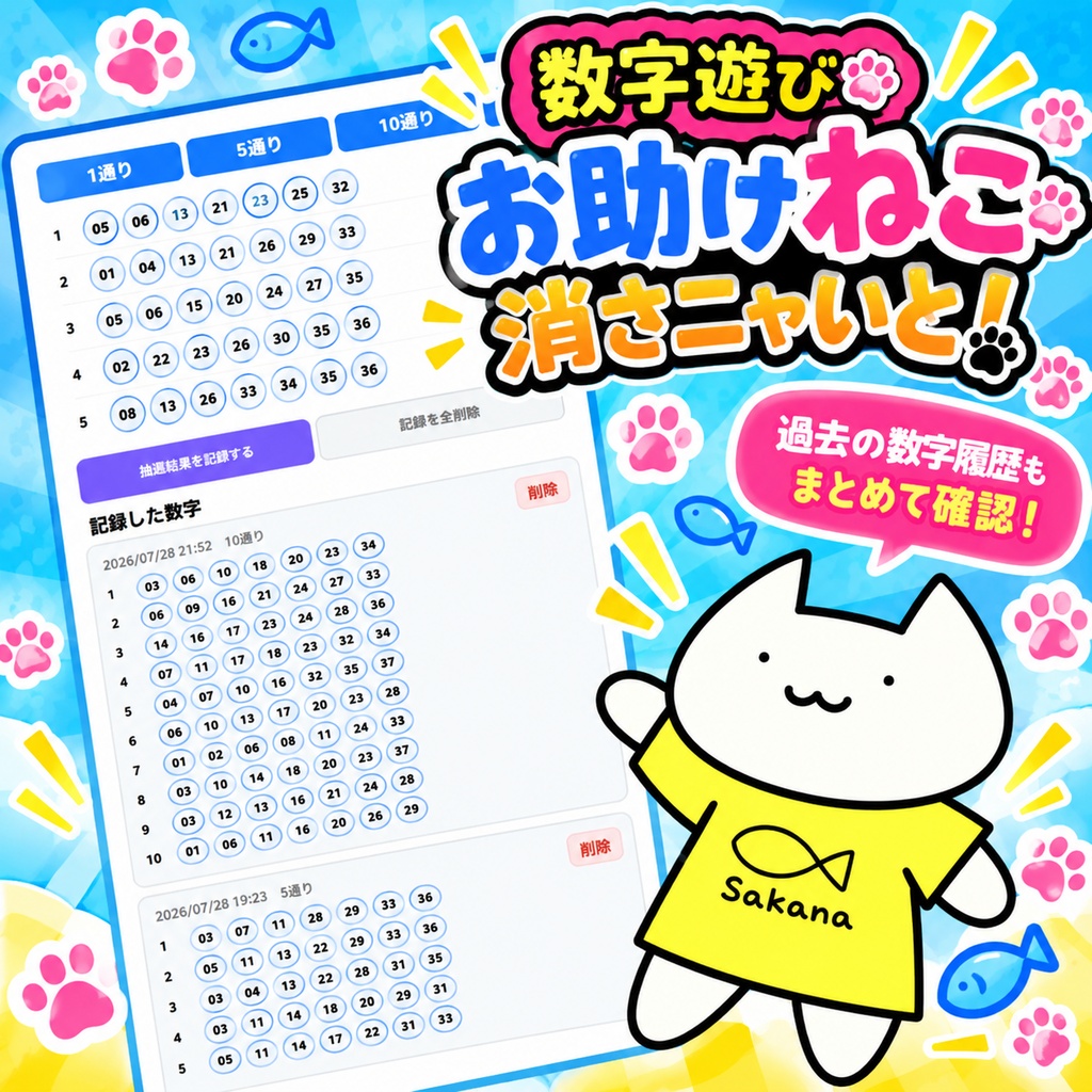 数字遊びお助けねこ消さニャいと!