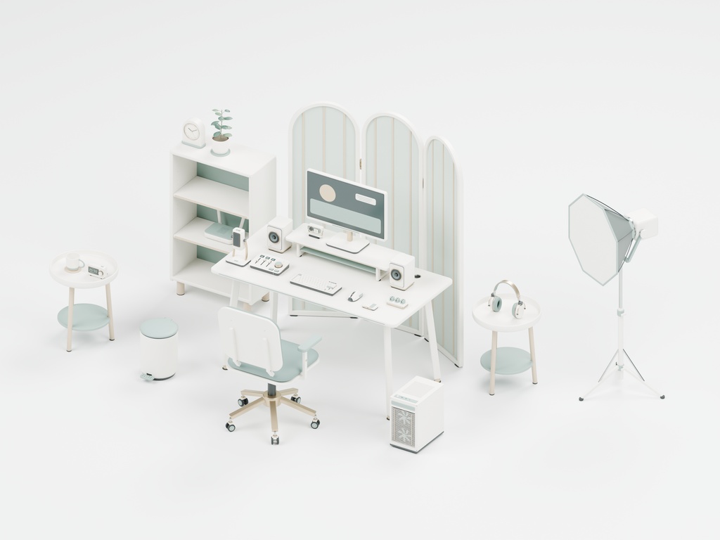 デスクと部屋の3D素材100種類【BLEND・GLB・FBX・Unity】