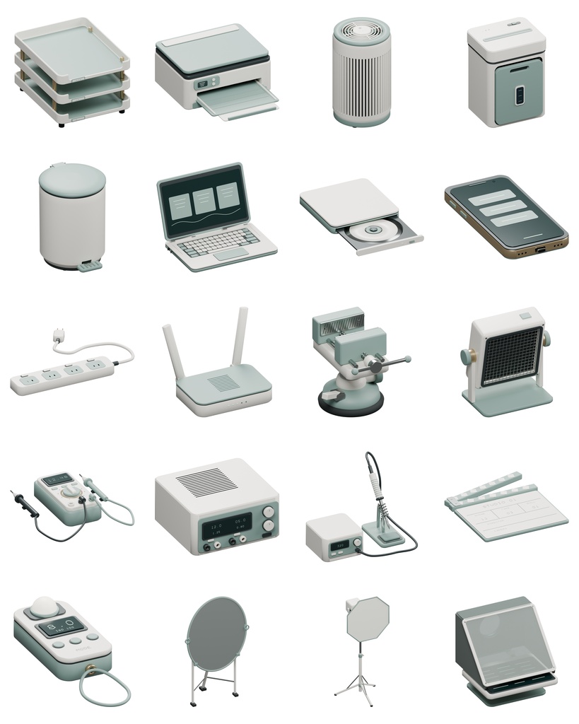 Sage Desk Collection|デスクと部屋の3D素材100種【BLEND・GLB・FBX・Unity】