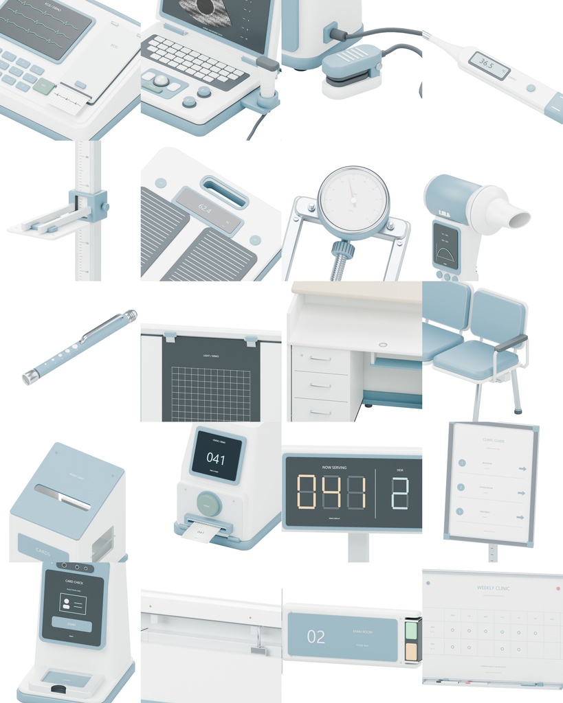 病院備品100種類セット|BLEND・GLB・FBX・Unity Prefab