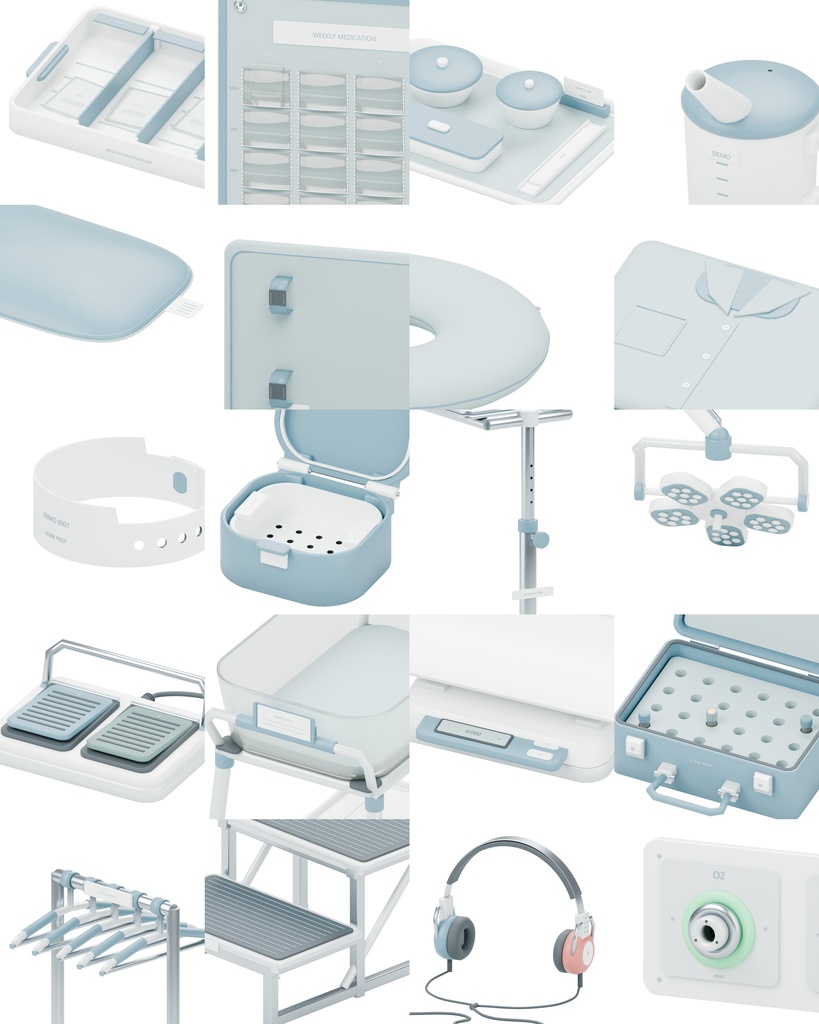 病院備品100種類セット|BLEND・GLB・FBX・Unity Prefab