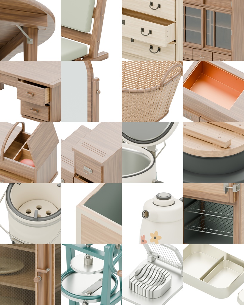 昭和レトロ小物100種類|BLEND・GLB・FBX・Unity Prefab
