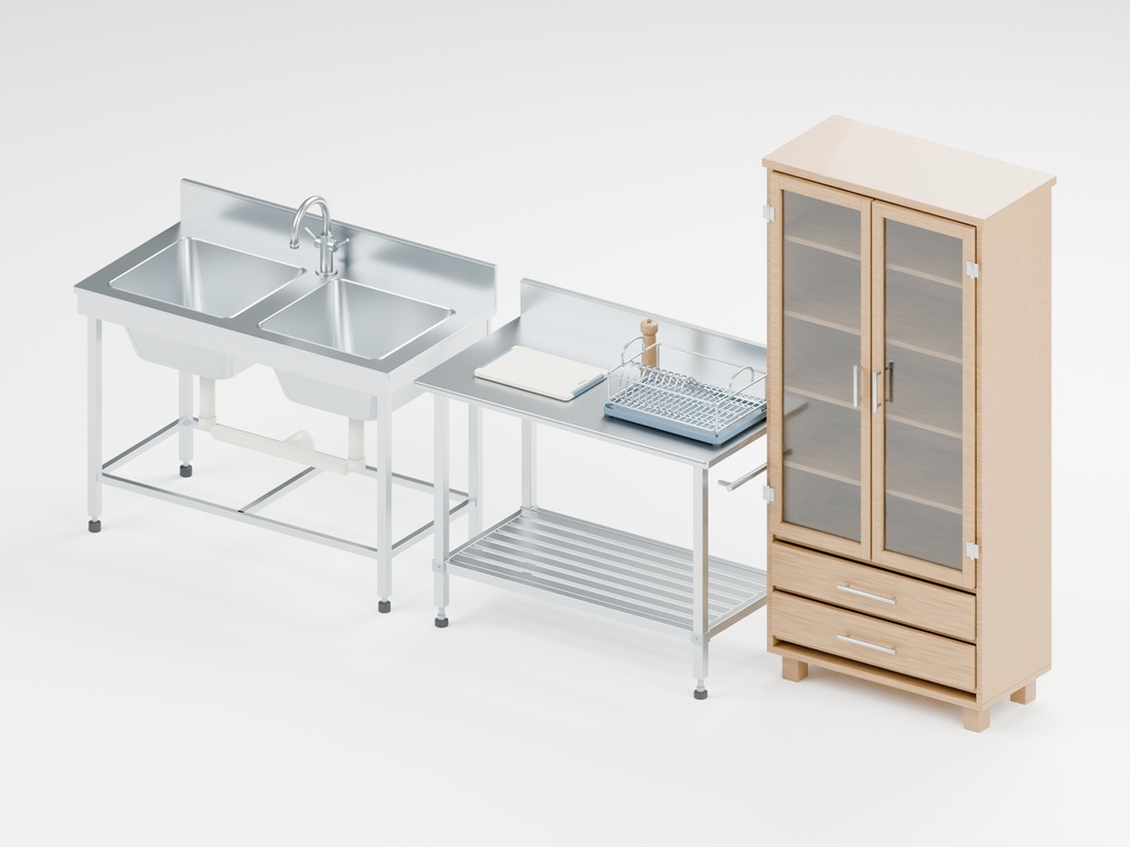 キッチン・調理小物100種類|BLEND・GLB・FBX・Unity Prefab