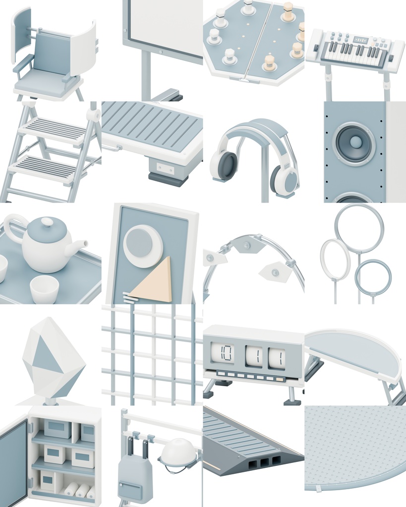 近未来の部屋100種類|BLEND・GLB・FBX・Unity Prefab