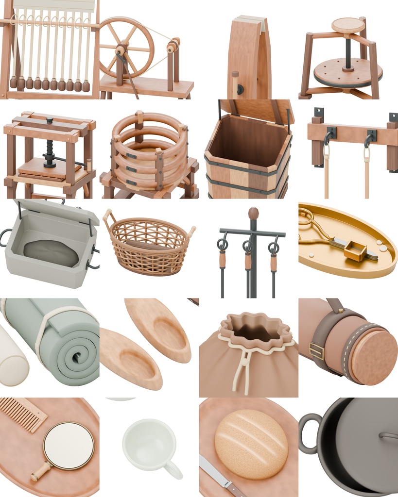 中世洋風の部屋100種類|BLEND・GLB・FBX・Unity Prefab