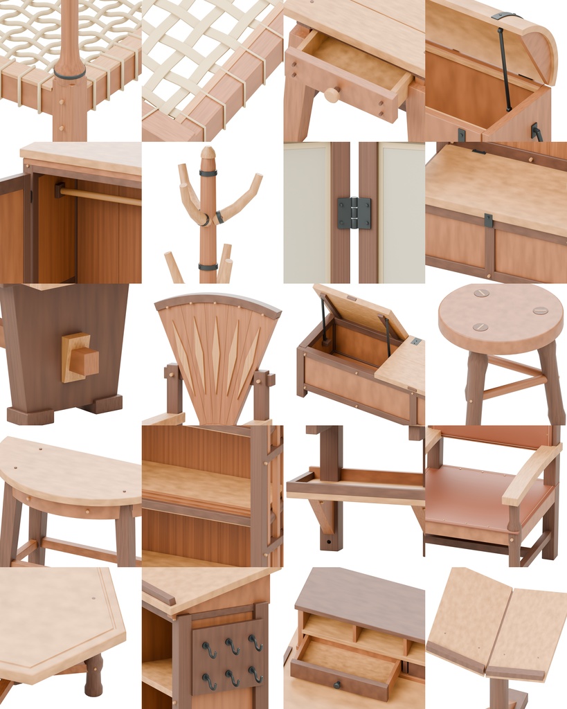 中世洋風の部屋100種類|BLEND・GLB・FBX・Unity Prefab