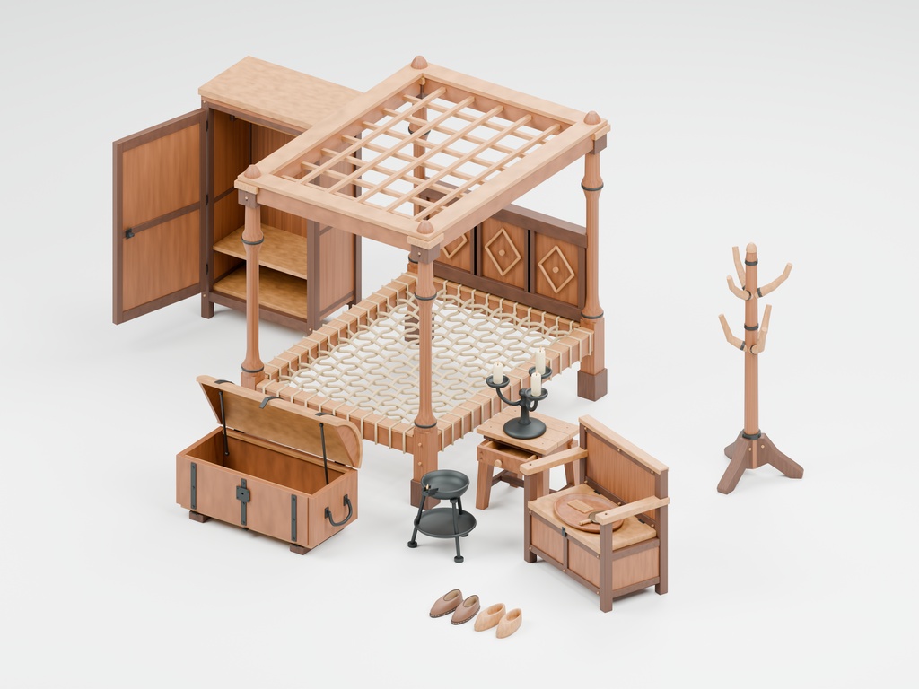 中世洋風の部屋100種類|BLEND・GLB・FBX・Unity Prefab