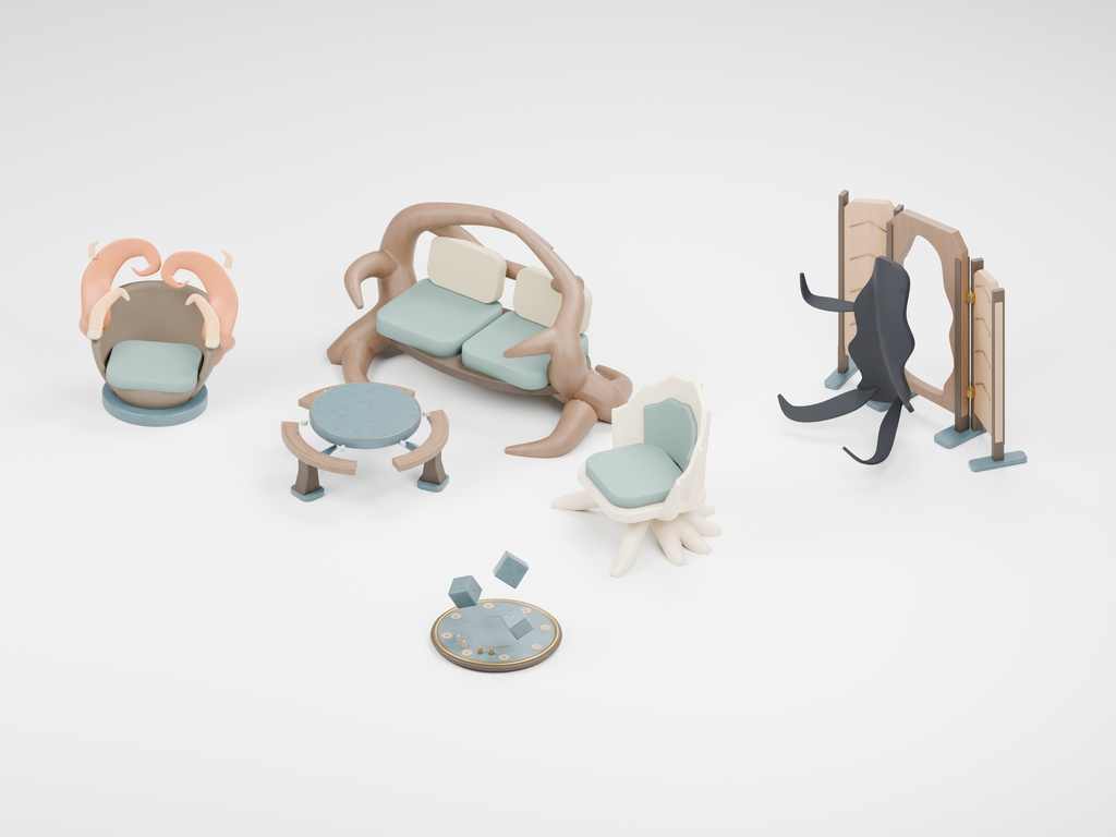 ファンタジー風の部屋100種類|BLEND・GLB・FBX・Unity Prefab