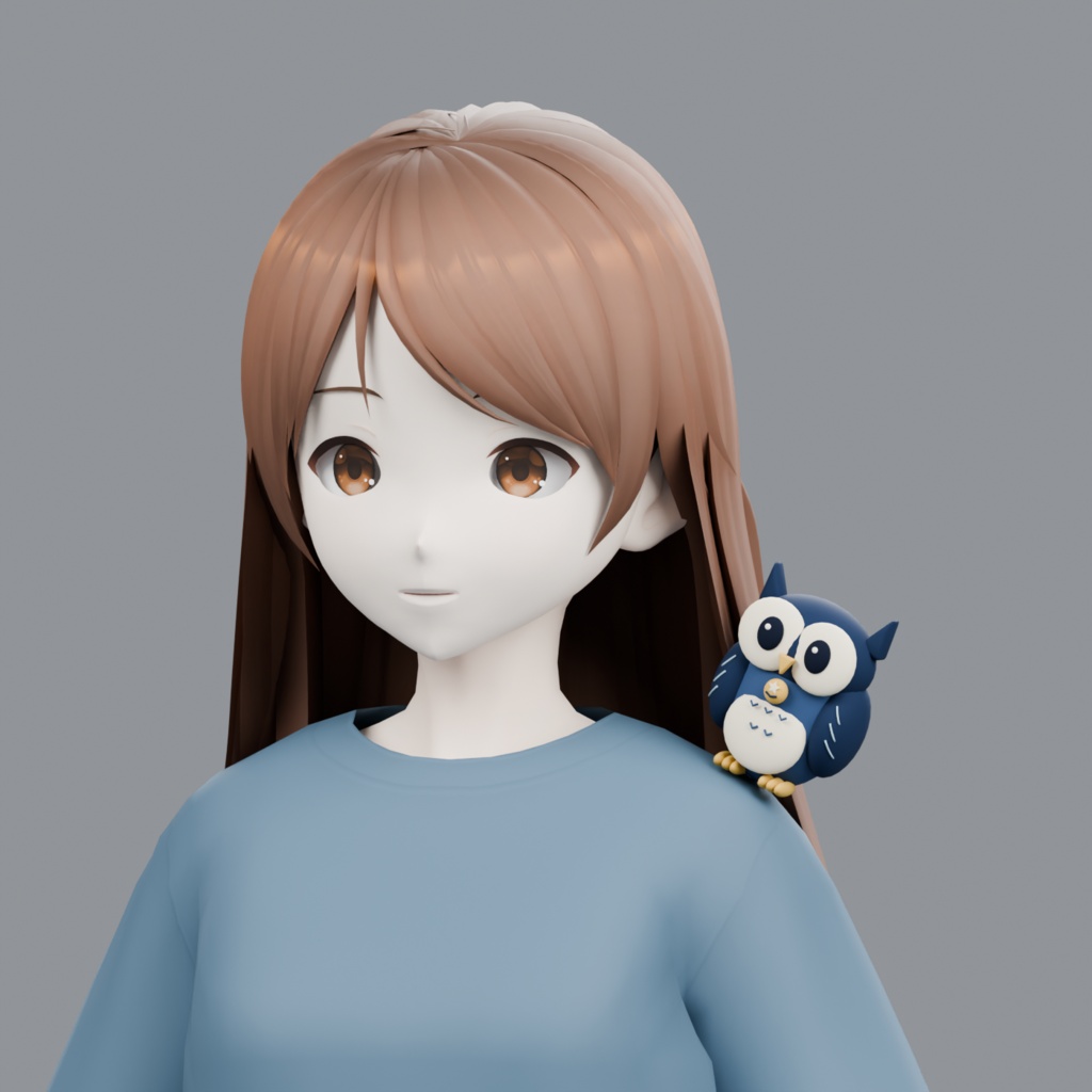鈴星のフクロウ|動く頭・肩乗せ使い魔【VRChat・PC】
