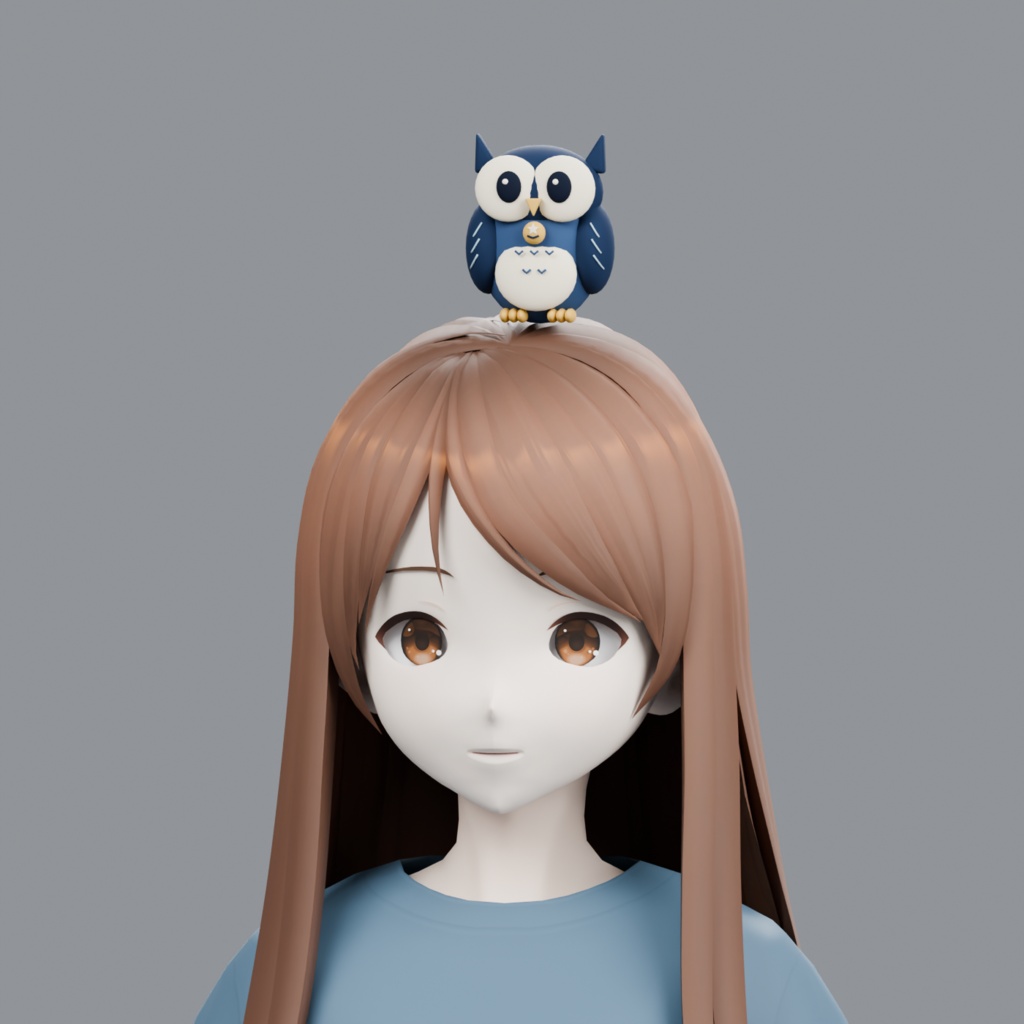 鈴星のフクロウ|動く頭・肩乗せ使い魔【VRChat・PC】