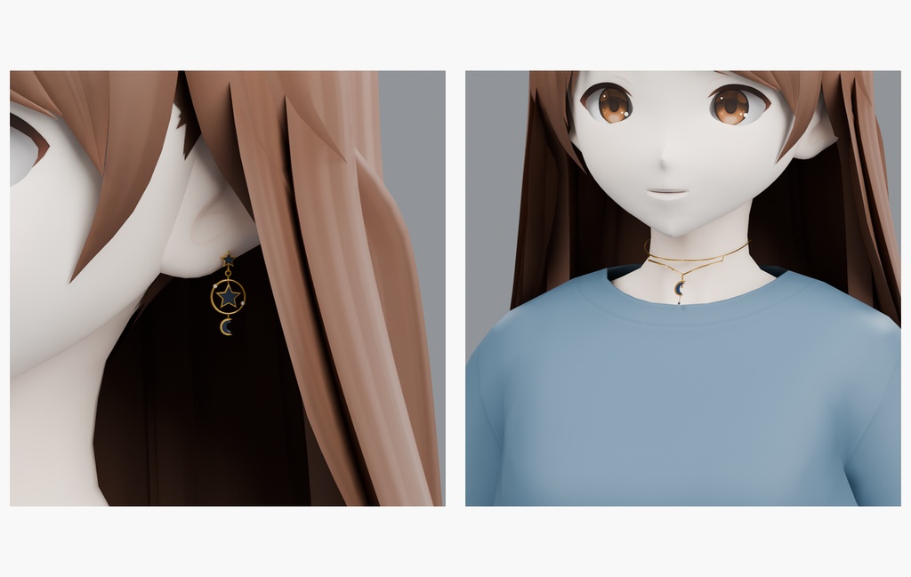 【VRChat向け】星・月・夜のアクセサリー25点セット