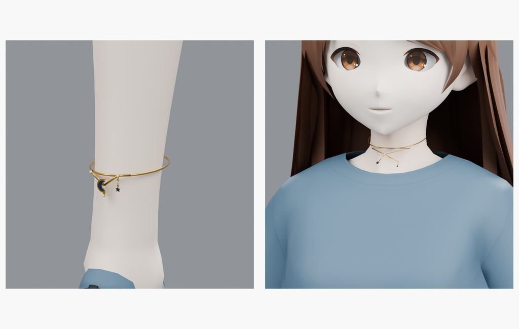 【VRChat向け】星・月・夜のアクセサリー25点セット