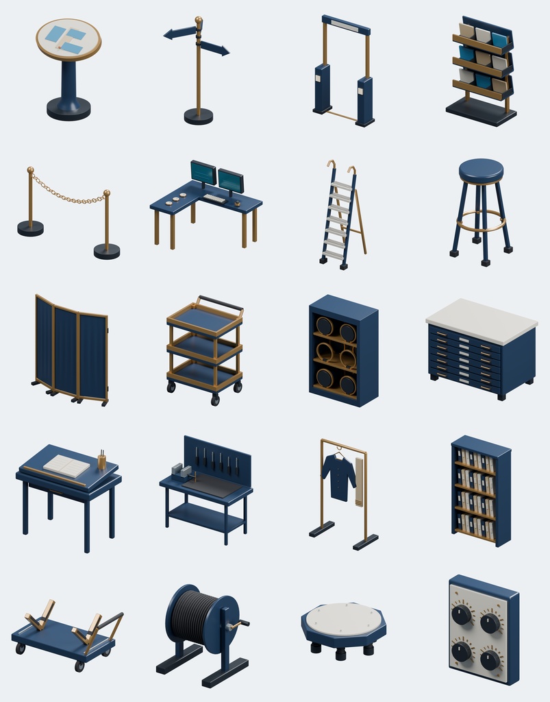 天文台・星の博物館 100点セット|BLEND・GLB・FBX・Unity Prefab
