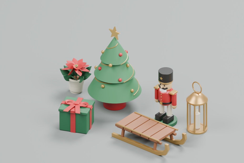 クリスマス小物 30点セット｜VRChat PCワールド向け3D素材