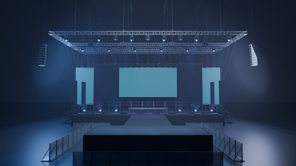 屋内アリーナ・ライブステージ 33種セット|BLEND・GLB・FBX・Unity