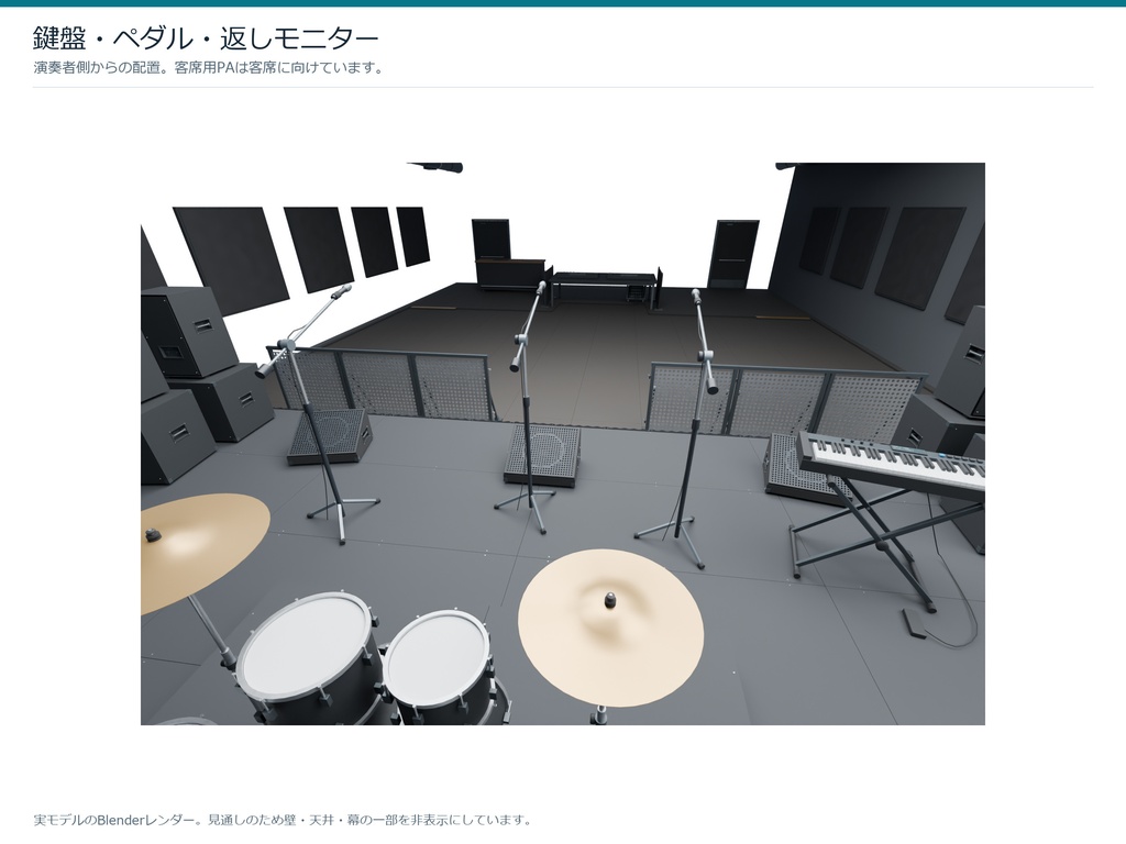 屋内ライブハウス 機材30種類+会場セット|BLEND・GLB・FBX・Unity