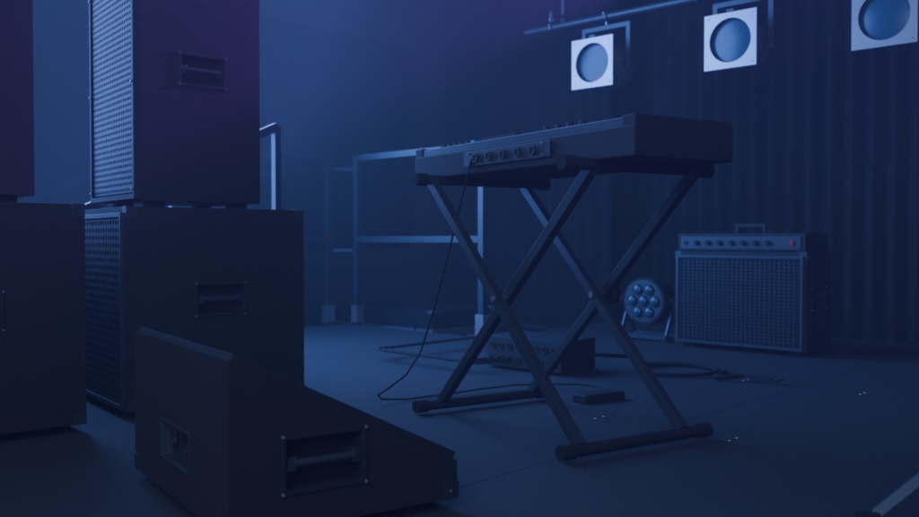 屋内ライブハウス 機材30種類+会場セット|BLEND・GLB・FBX・Unity