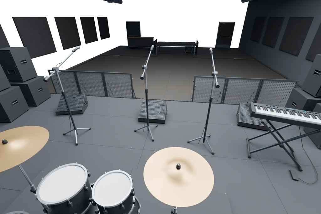屋内ライブハウス 機材30種類+会場セット|BLEND・GLB・FBX・Unity