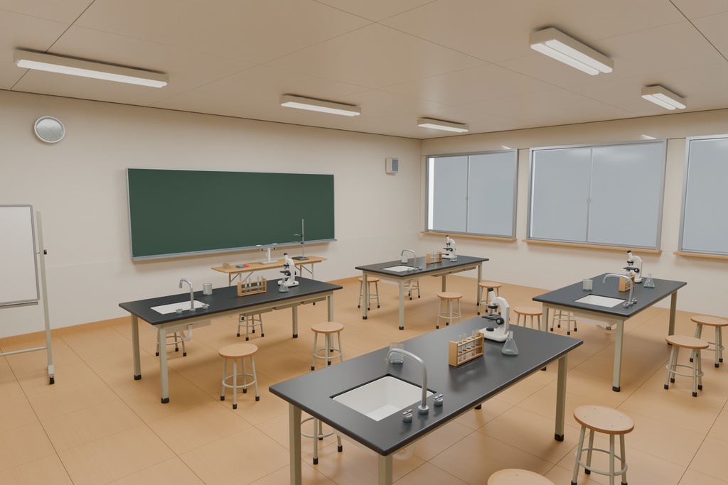 教室・学校の道具100種類+教室内装|Blender・GLB・FBX・Unity