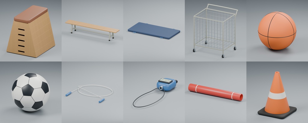 教室・学校の道具100種類+教室内装|Blender・GLB・FBX・Unity