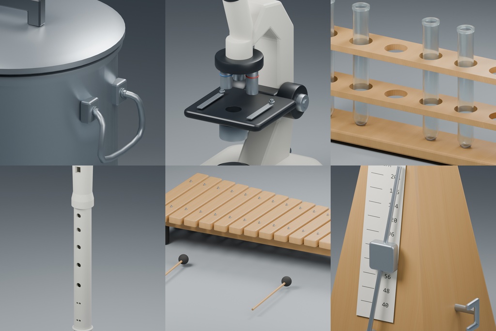 教室・学校の道具100種類+教室内装|Blender・GLB・FBX・Unity